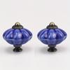 2pcs Vintage Ceramic Pumpkin Handle Furniture Cabinet Drawer Single Hole Handle With Screw Clothing Cabinet Door Handle