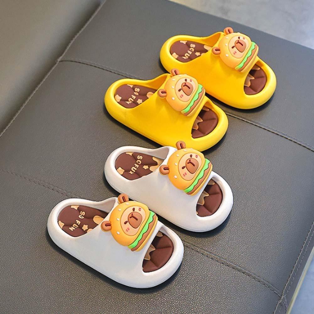PVC Cute Capybara Slippers Thickened Children's Bathroom Sandals Cartoon Animal Slippers  Girls