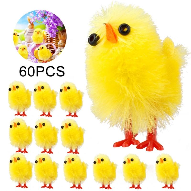 60pcs Easter Chick Surprise Toy for Filling Easter Egg Easter Party Favor Egg Hunt Supplies Kids Gift Stuffed Chicken