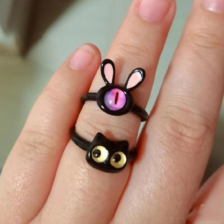 Cat Big Eye Monster Rings Love Student Hand Decoration Gift Fashion Jewelry