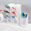 1pc White/Black Transparent Multifunctional Large Capacity Desktop Stationery Pencil Storage Box