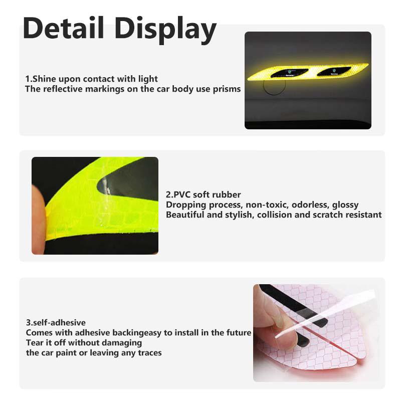 For Skoda Car Styling Trunk Bumper Warning Safety Sticker Reflective Strip Kamiq Karoq Octavia 2 3 Rapid Scala Kami Fabia VII  CX3