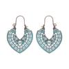 Turquoise Earrings Bohemian Drop Ear Earrings with Tassels, Geometric Alloy, Retro Style, Boastful Ear Accessories