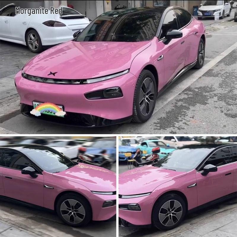 Car PET Film: Beetroot Purple, Glacier Blue, Piano White, Glossy Black - Full Vehicle Color Change Wrap.