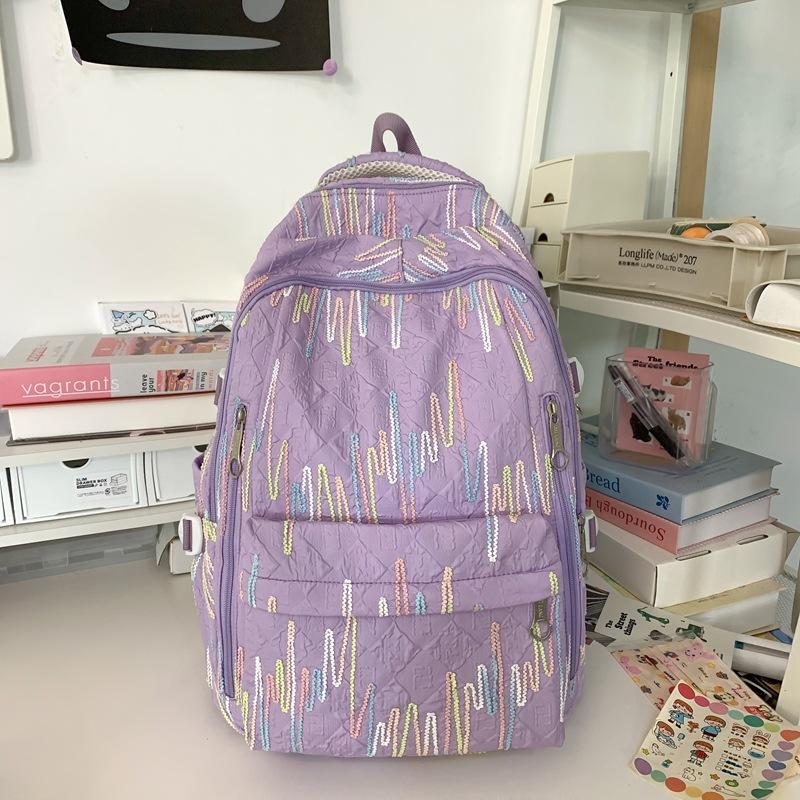 Красочный студенческий школьный рюкзак с вышивкой — фото 8