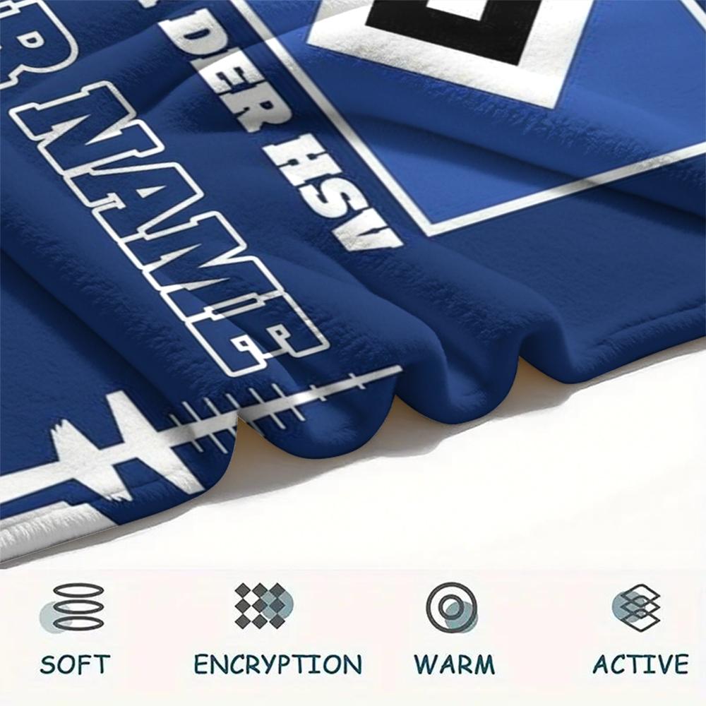 1PC Custom Name Hamburger SV Patterned Flannel Blanket Suitable For All Seasons for Home Decor Warmth and Comfort Gifts Holiday Present