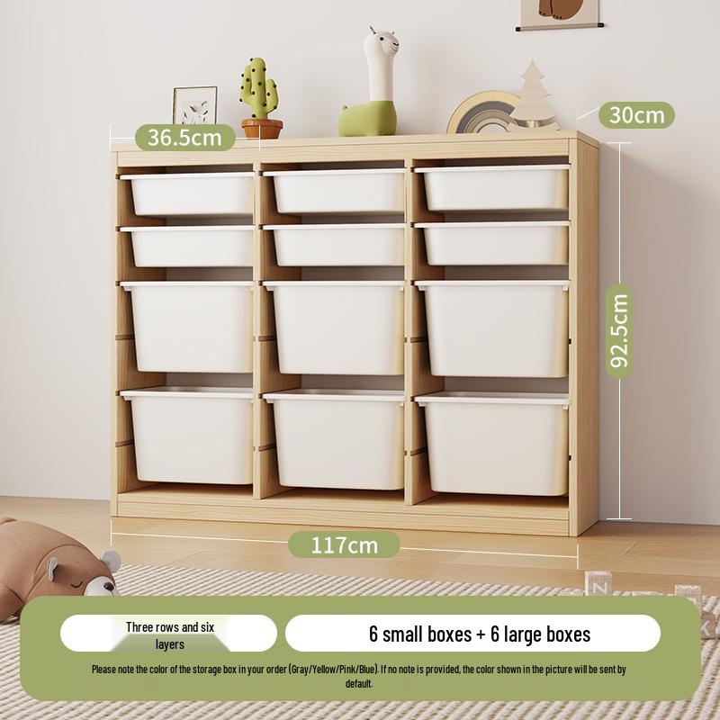 Children's Solid Wood Toy & Book Storage Shelf and Cabinet