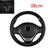 DIY Hand Sewing Glossy Carbon Fiber Look 38cm Car Steering Wheel Anti-slip Cover