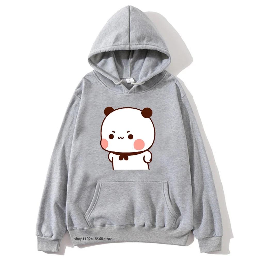 Cute Bubu Is Yelling At Dudu Hoodies for Men's Sweatshirt Women Couple Clothes Panda Bear Casual Kawaii Tops Fleece