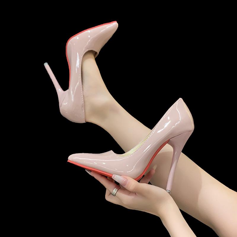 -Size, Large Size CM High Heels Women's Stiletto Work Shoes Professional Props Single Shoes