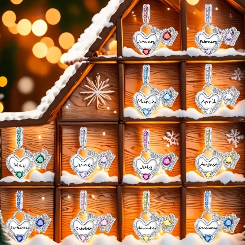 New 112 Months Birthday Zircon Pendant Charm Bead Charms Compatible With Authentic Bracelets Copper Charm Bead Charms Necklaces Female Jewellery