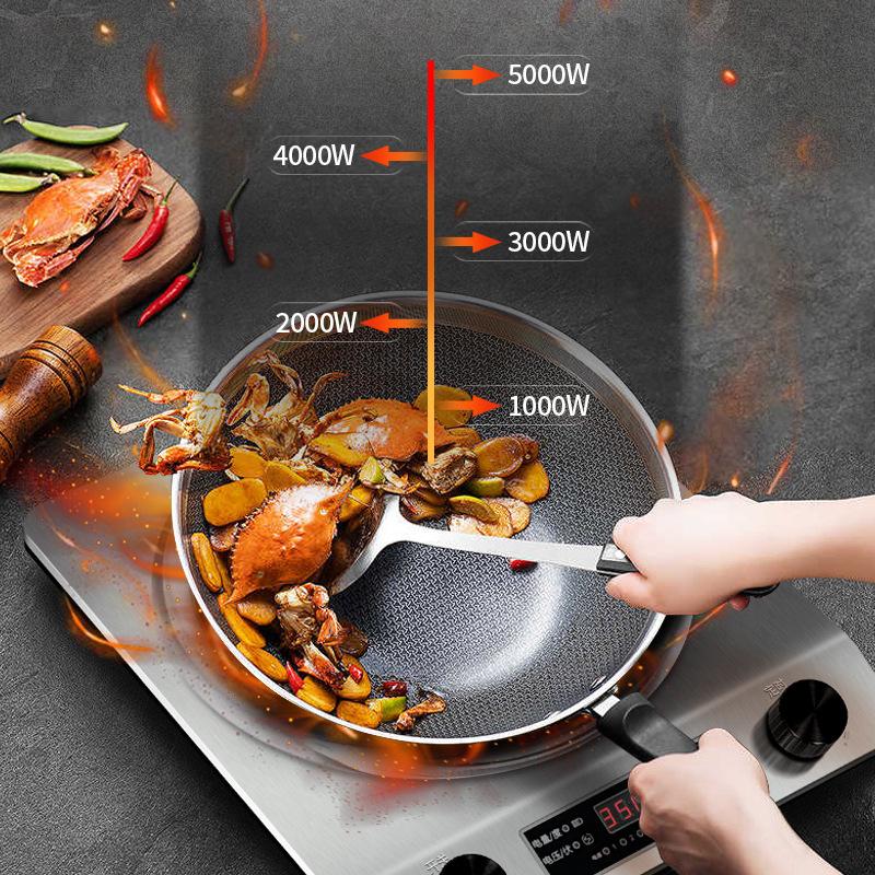 3500W Concave Induction Cooker Commercial Energy Saving High Power Countertop Electric Ceramic Stove with Frying Function