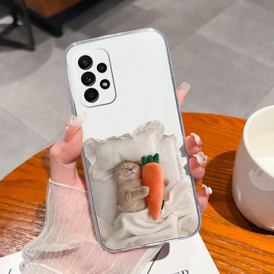 Flower Case For Samsung Galaxy A52 Phone Cover For Samsung A 52 Cases Soft Transparent Silicone Christmas Elk deer Back Covers