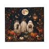 Halloween Black Cats Flannel Blankets Witchy Spooky Novelty Throw Blanket for  Sofa Bedding Lounge 150*125cm Bedspreads