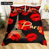 3PCS Lips Bedding Set, Duvet Cover Black Duvet Cover, Comforter Cover, Quilt Cover, Bedroom Decor, 2 Pillow Shams Full Size