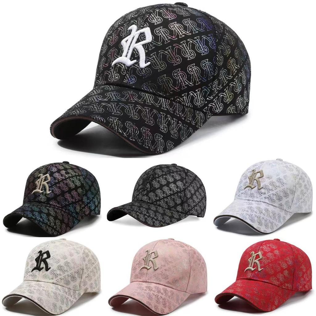 Letter R Embroidery Cotton Baseball Cap Adjustable Breathable Peaked Gift Caps