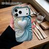 Phone Case: 2D Flat Design Suitable for iPhone 18, 17, 16, 15, 14, 13 Pro Film Protective Case, Couple Style, Icy Blue Pearl, Christmas and Halloween