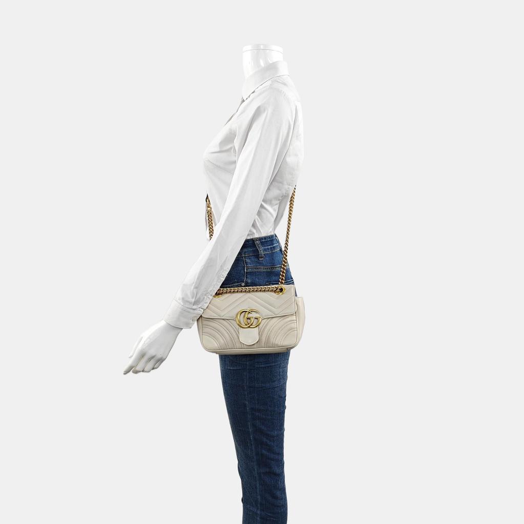 [Pre-Owned] Gucci GG Marmont Matelassé Mini Bag 'White' - Good #PGO5JP