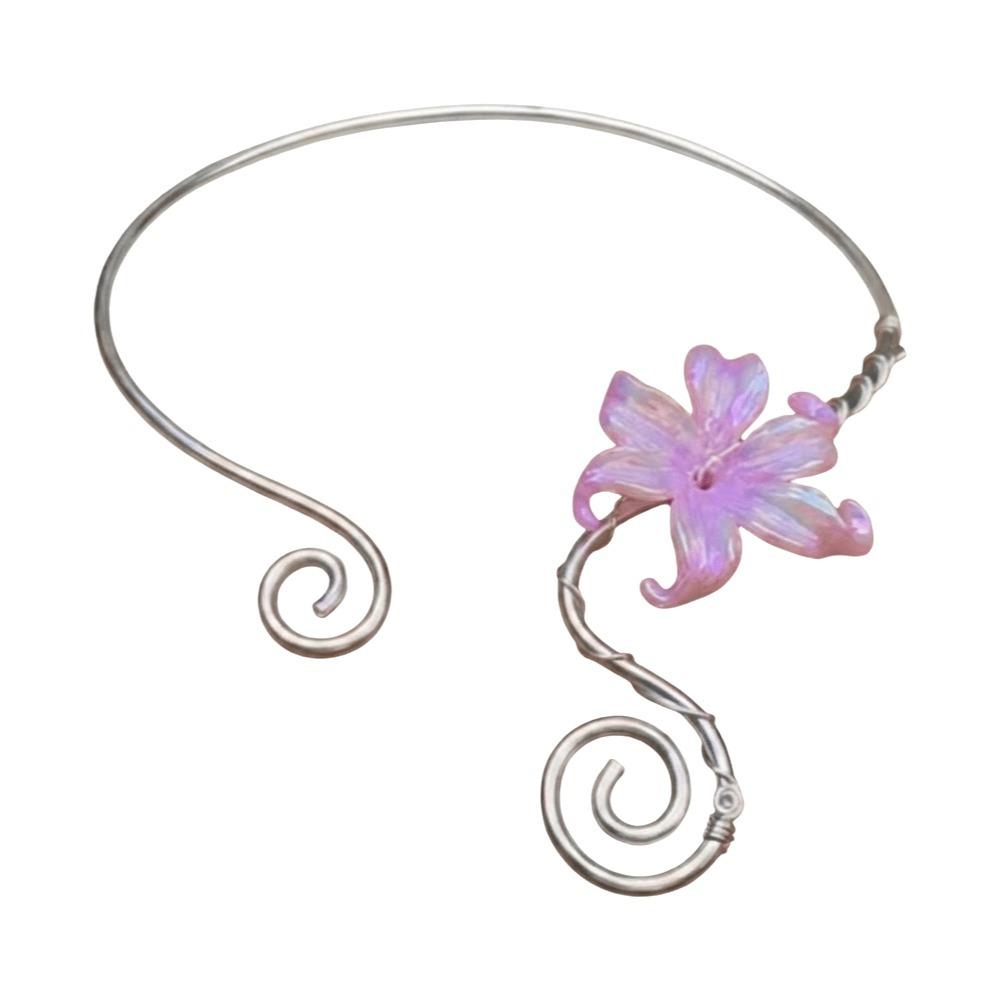 Multi Layered Flower Collarbone Chain Spiral Zinc Zinc Alloy Neck Personalized Iris Flower Necklace Daily