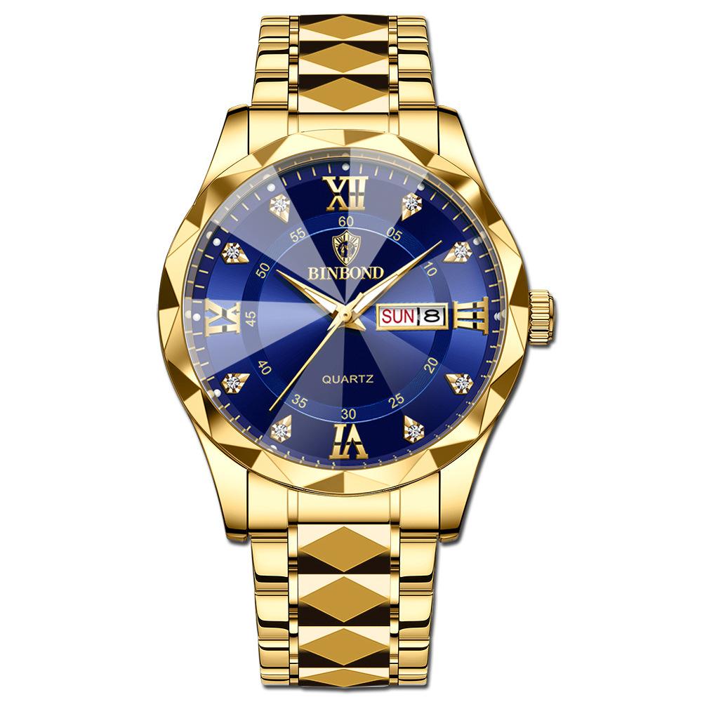 Fashion Mens Watches 30M Waterproof Top Quartz Watch Men Date Week Stainless Steel Dress Wrist Watches for Men Business Watch Man