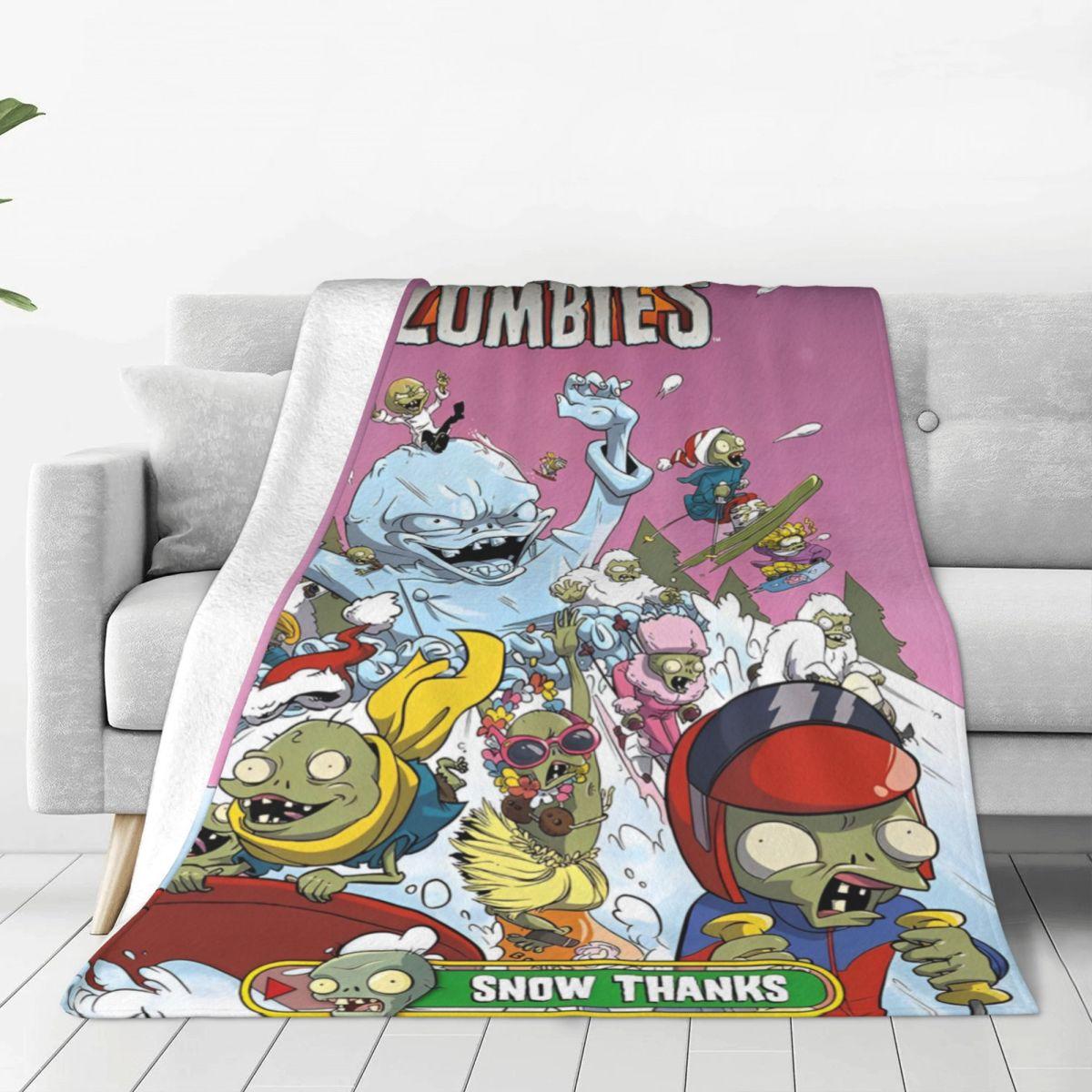 

Игровое одеяло P-Plants-vs-Zombie, теплое, с принтом, для пикника, плюшевое покрывало, с графическим рисунком, для дивана, кресла, фланелевое постельное покрывало, чехол для дивана-кровати 75x90cm