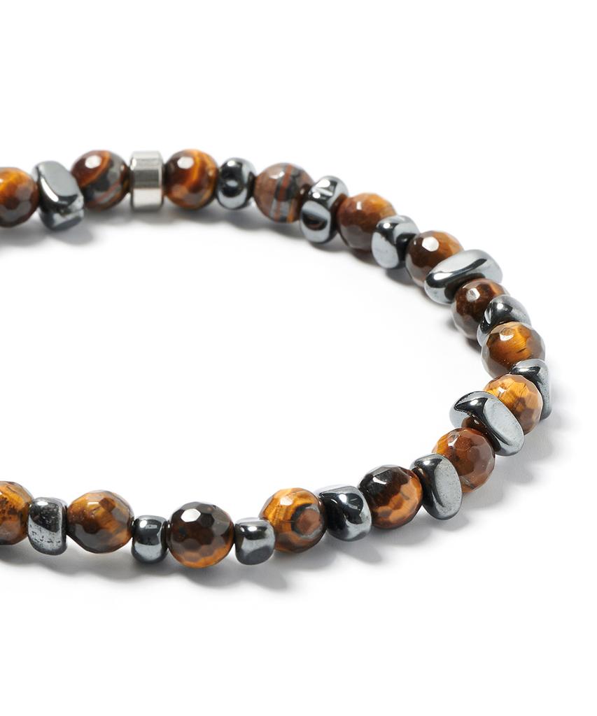 Jbans Classic Asymmetrical Seahorse Chip Mix Tiger Eye Bracelet (C2503Ac1346_Yl)