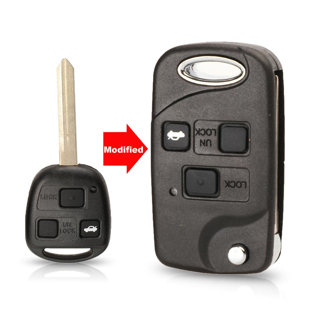 Jingyuqin Telecomando Pieghevole a Scatto Guscio Chiave Auto per Toyota Yaris Carina Corolla Avensis Copertura Toy43 Toy47 Toy48 Con Pulsanti