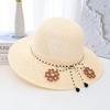 Summer new women's big edge straw hat bow breathable sunscreen sun hat outdoor UV protection sun hat