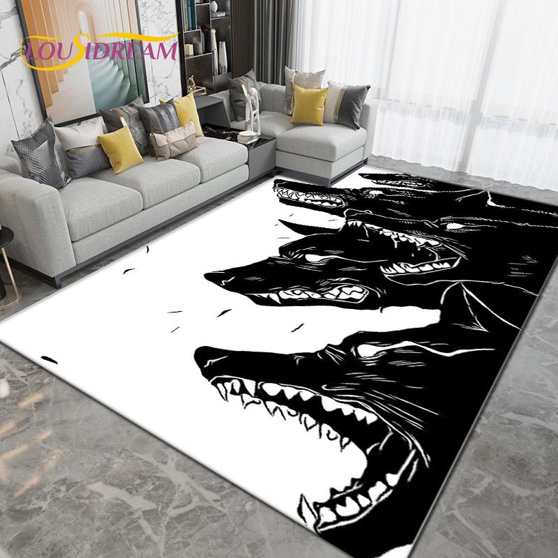 Wolf Wolf Spirit Series Area Rug Large,Carpet Rug for Living Room Bedroom Sofa,Kitchen Bathroom Doormat Non-slip Floor Mat Gift