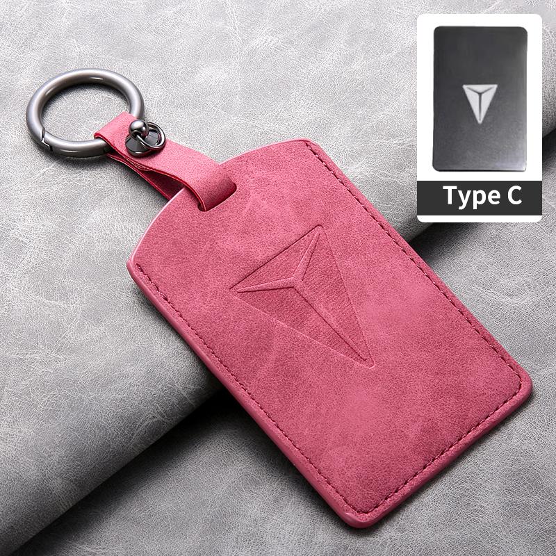 For Changan Deepal S7 SL03 NFC Card Sheepskin Car Key Case Remote Cover Shell Keychain Ring Holder Fob Bag Interior Accessories