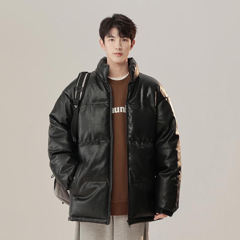 

Новая пара зимняя короткая хлопковая одежда с подкладкой мужские куртки хлопковая одежда с подкладкой воротник-стойка теплая хлебная одежда водонепроницаемая и ветрозащитная 4XL чёрный