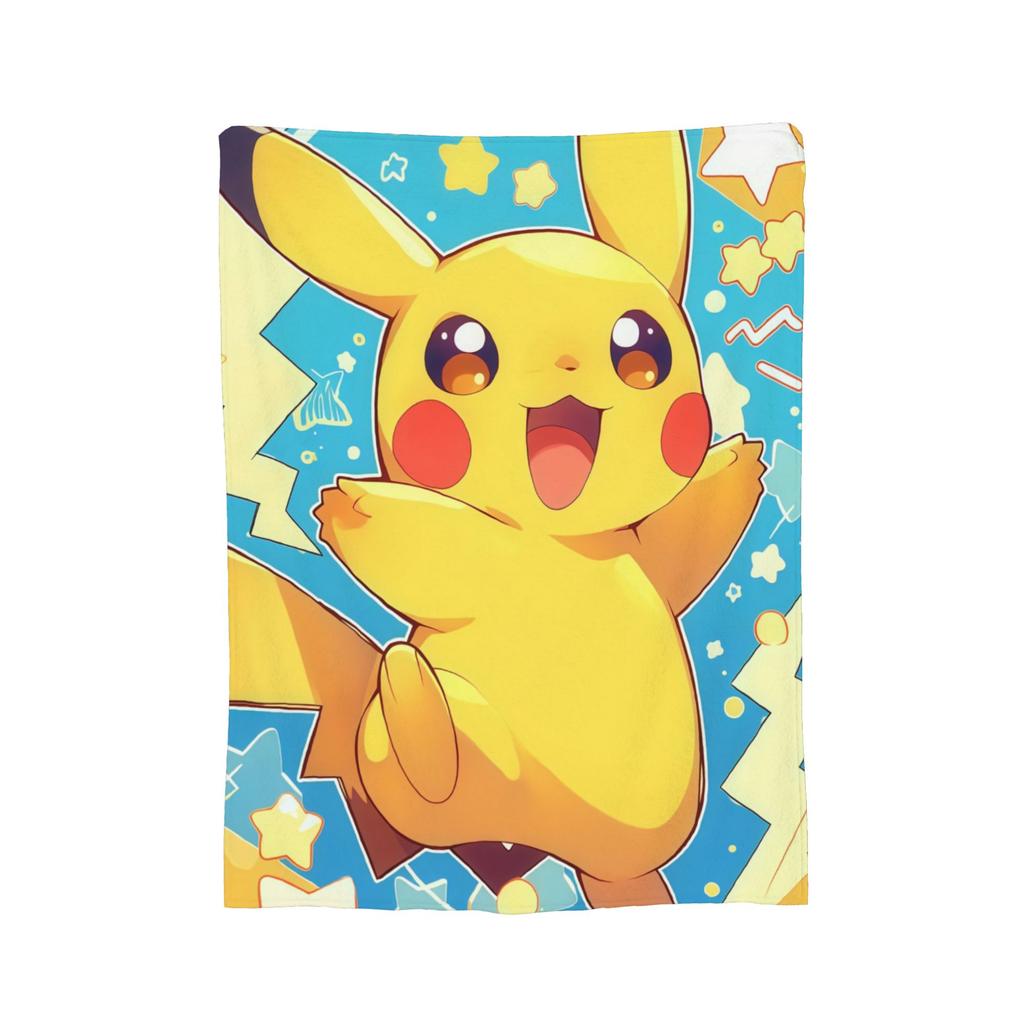Pokemons Cartoon Pikachu Blankets Fleece Spring Autumn Portable Soft Throw Blankets for Sofa Couch Quilt