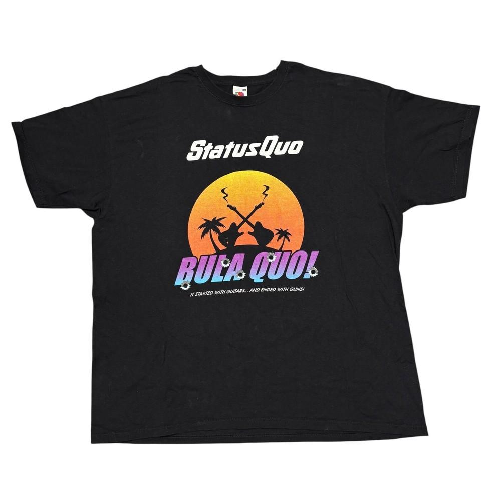 

Status Quo Shirt 2XL Black Tour Concert Rock Band Tee Bon Jovi Slade Aerosmith Unisex T-Shirt XXXXL