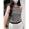 Real Shot, Summer New French Hollow Knitted Sling Vest Women's Backless Slim-fitting Age-reducing Sleeveless Top
