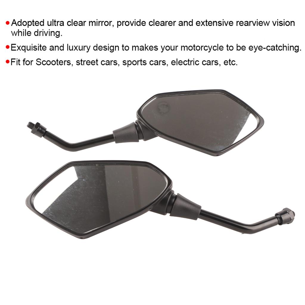 Pair of Motorcycle Modification   Rearview Wing Mirror Motorbike Accessory Black