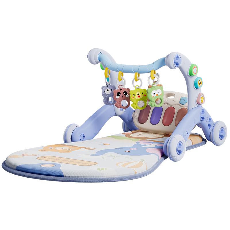 Multifunktionaler Spielbogen für Babys und Kleinkinder: 3-in-1 Lauflernwagen mit Klavierspielzeug