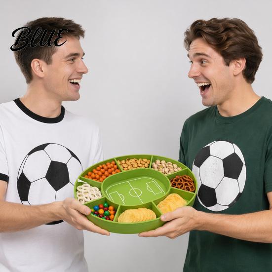 Partitioned Snack Container Football Field Tray, with Multiple Partitions, Durable PETG Party Kids Holder Supply for Watch Parties And Game Day Snacks