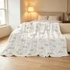 Flannel Throw Blanket - Short Plush Floral, Soft Warm Anti-Shed, Cozy Bedroom Decor for Single, Halloween & Christmas Home Use