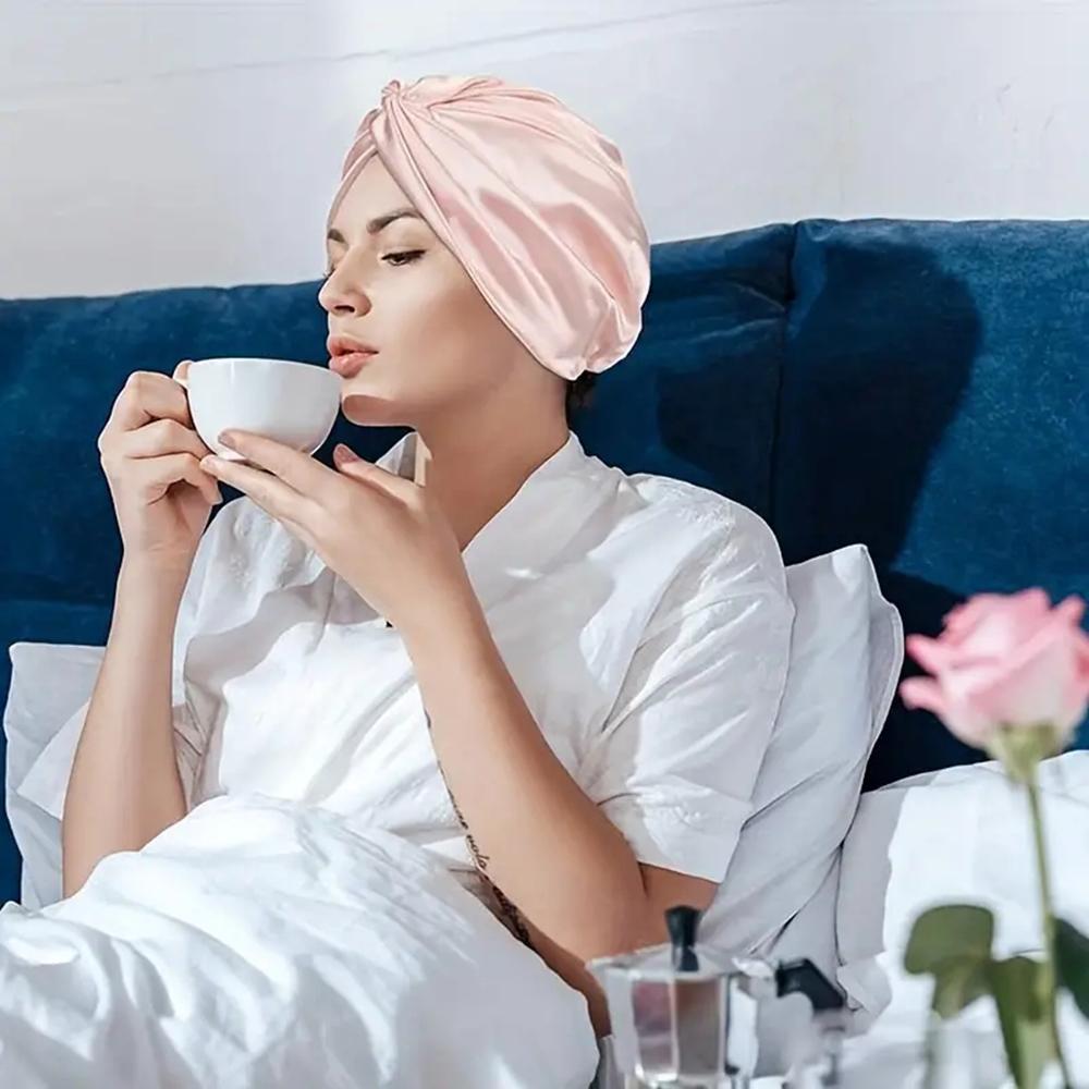 Unisex Regulowane Jednokolorowe Jedwabne Satynowe Czepki na Włosy Wysoka Elastyczność Miękki Czepek do Spania Dla Kobiet Mężczyzn