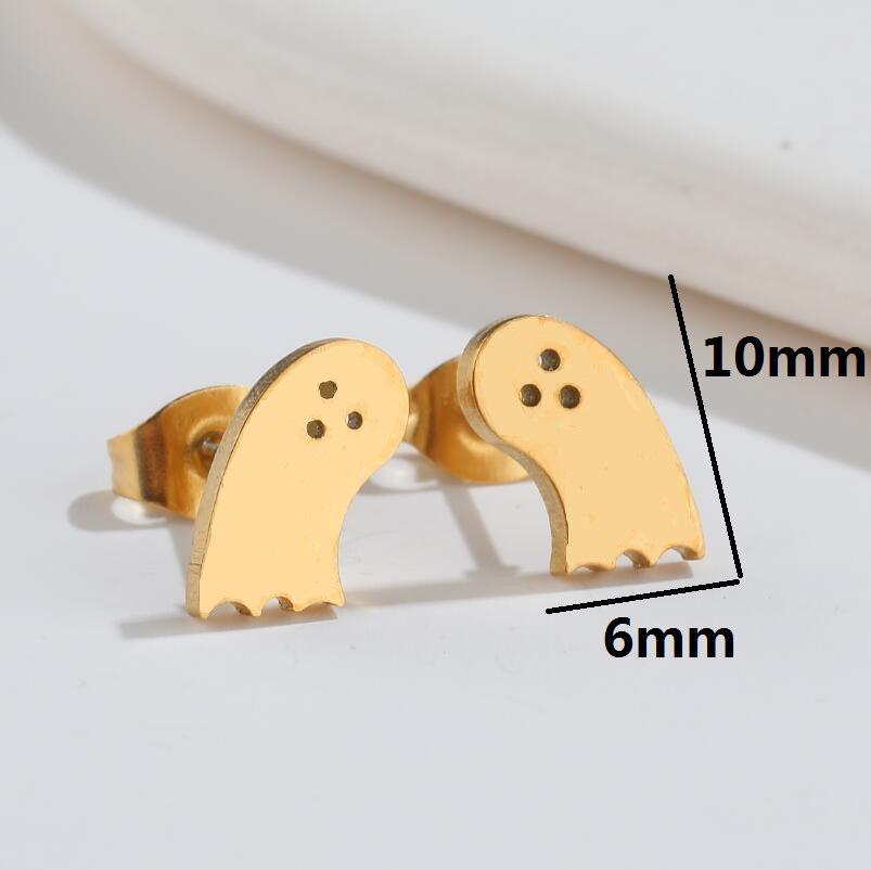 Halloween Bat Stainless Steel Stud Earrings - Minimalist Animal Design for Women, Vintage Christmas Mini Earrings