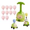 Luftbetriebenes Ballontier-Auto-Spielzeug mit Handpumpe 2-in-1 Cartoon-Schwein Dinosaurier Ente Robbe Ballonauto-Werfer Kleinkinder Jungen Mädchen Trägheitsfahrzeug Spielzeug
