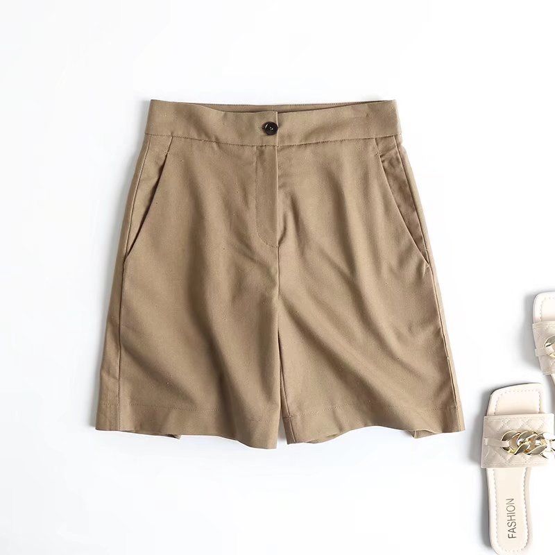 MD Women clothes 2023 Summer New Casual Pants Linen Design Loose Straight Shorts Female 05049582706