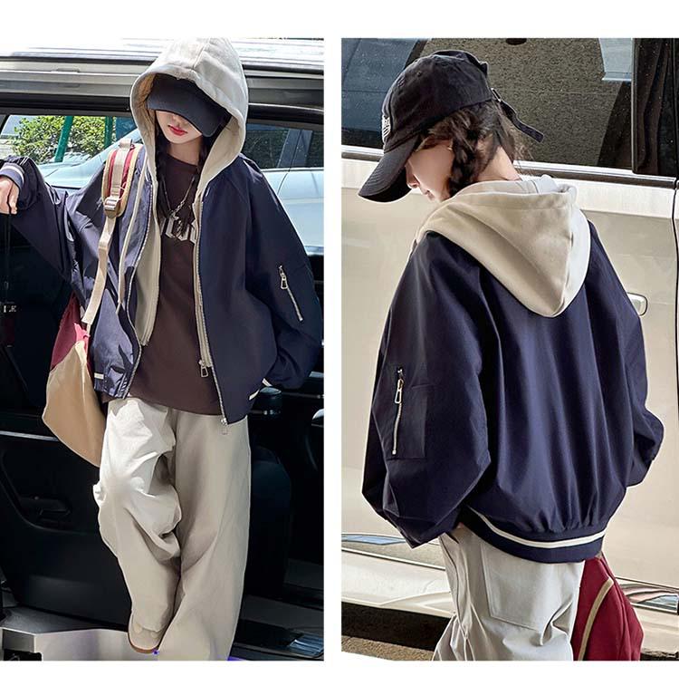 2025 Spring/Autumn Girls' Two-Piece Style Baseball Jacket - Fashionable Casual Top for Big Girls