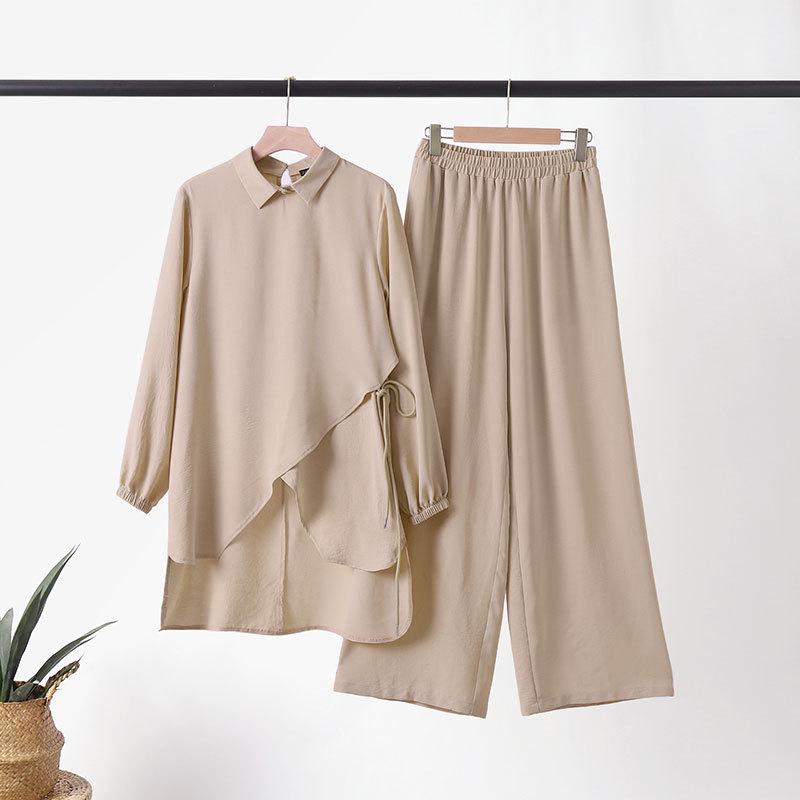 Autumn 2025 European & American Women's Loose Casual Muslim Fashion Two-Piece Set