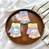 Baby Halbfingerhandschuhe Herbst und Winter Cartoon Fünffinger Farbblockierung Hase Niedlich Warm Schreiben Halbfinger