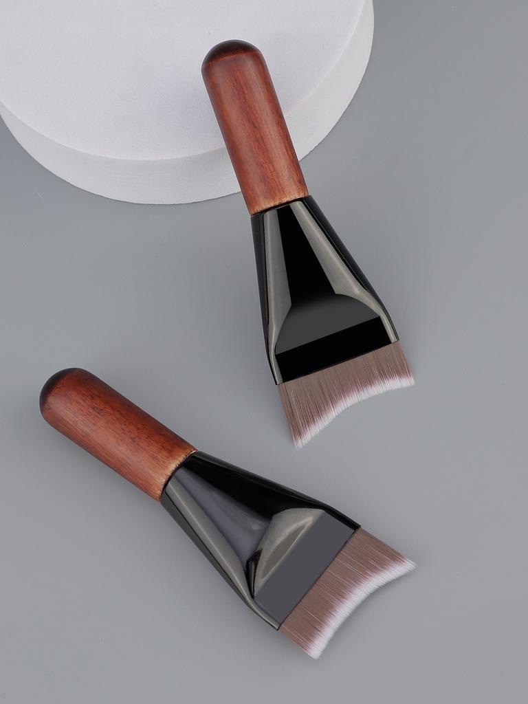 Flacher Foundation-Pinsel für flüssiges Make-up, Ultra-dünner flacher Gesichts-Make-up-Pinsel, Make-up-Pinsel zum Verblenden von Maskencreme, Base Bru