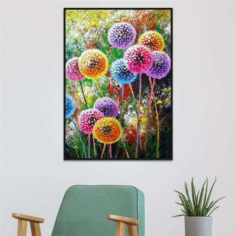 D DIY Diamond Painting Dandelion Diamond Embroidery Cross Stitch Flowers Diamond Mosaic Full Layout Home Decoration