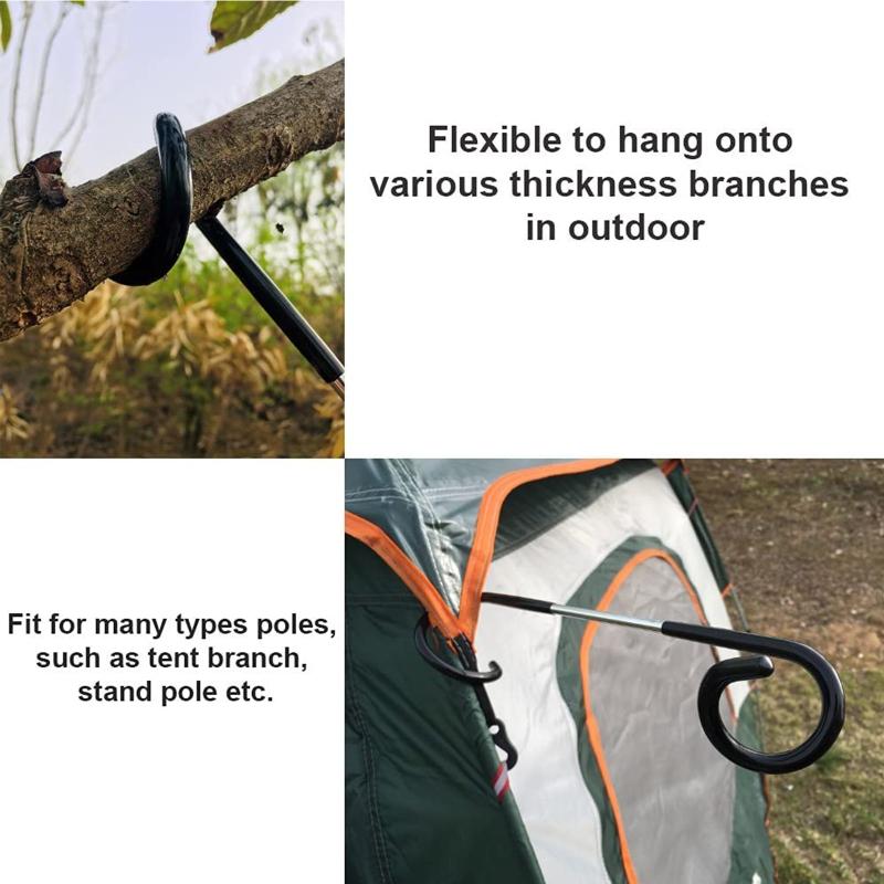 Stainless Steel Lamp Hanger Heavy Duty Multifunctional Lantern Hooks Hanger for Camping Hiking Outdoor Hanging Equipment