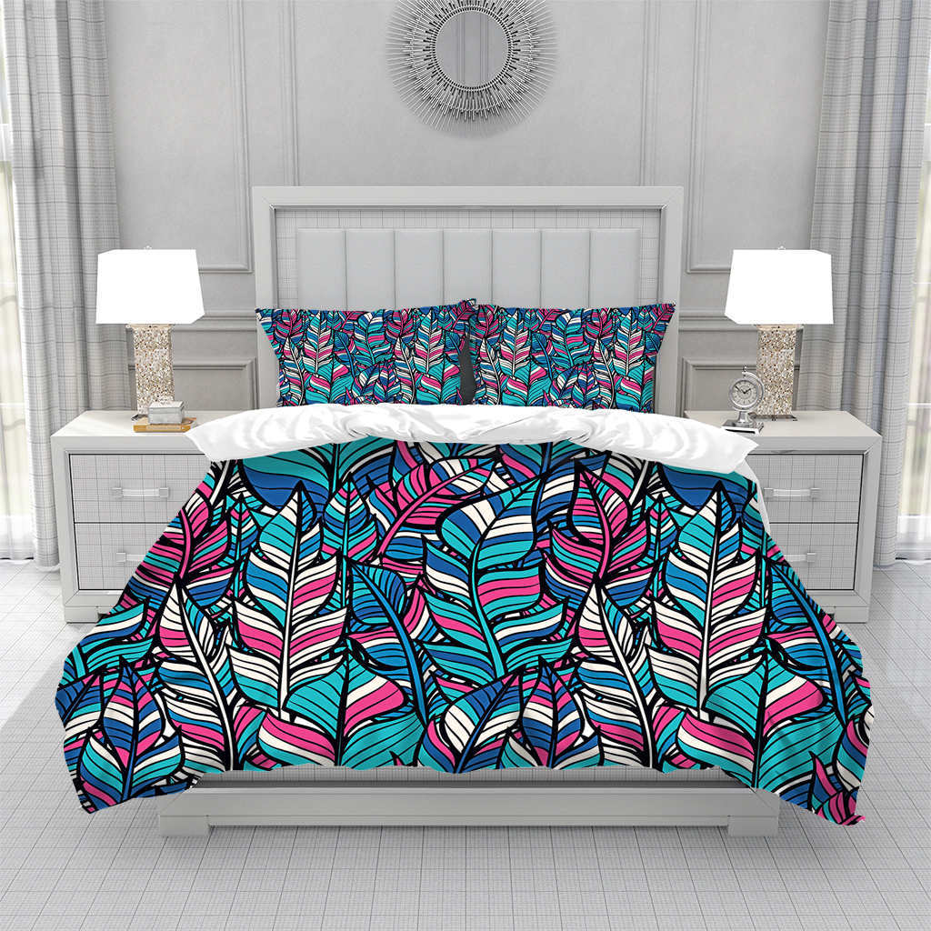 Tropical Hawaii King Queen Duvet Cover Hello Summer Palm Leaf Quilt Cover Exotic Bedding Set 2/3pcs Polyester Comforter Cover