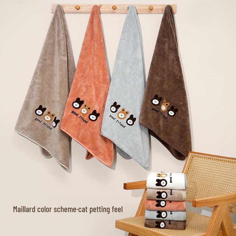 Absorbent Coral Fleece Bath and Face Towel Set - Thickened & Individually Packaged for Adults